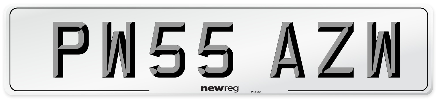 PW55 AZW Number Plate from New Reg